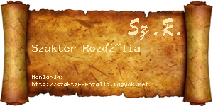 Szakter Rozália névjegykártya