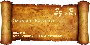 Szakter Rozália névjegykártya